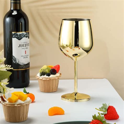 Stainless Steel Wine Glass Goblets 350 ml (Set of 2) | Unbreakable | P ...