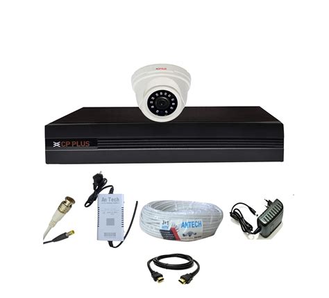 CP PLUS Wired 4-Channel HD DVR 1080p, Indoor Camera 2.4-MP 1 Pcs + 4-CH ...