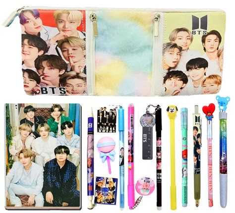 KOBBET Bts Stationery Gift Set,Bts Pens,Pencils,Bts Pencil Pouch,Bts ...