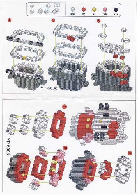 Nanoblock Instrucciones Hello Kitty 3D | Hello kitty lego, Diy hello ...