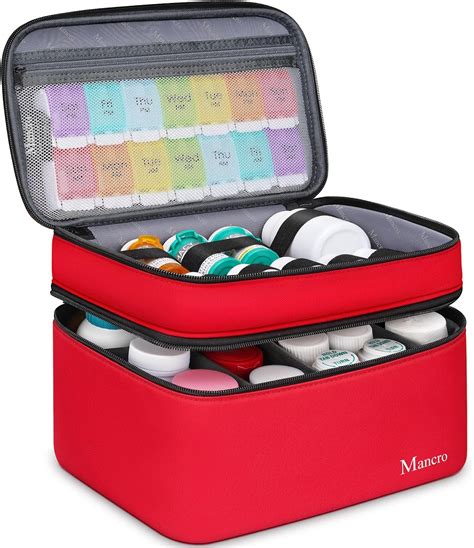 Amazon.com: Mancro Dual Layers Medicine Organizer Bag, Pill Bottle ...