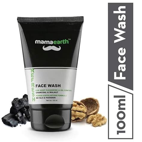 Mamaearth Refresh Oil Control Facewash for Men with Charcoal and Walnut ...