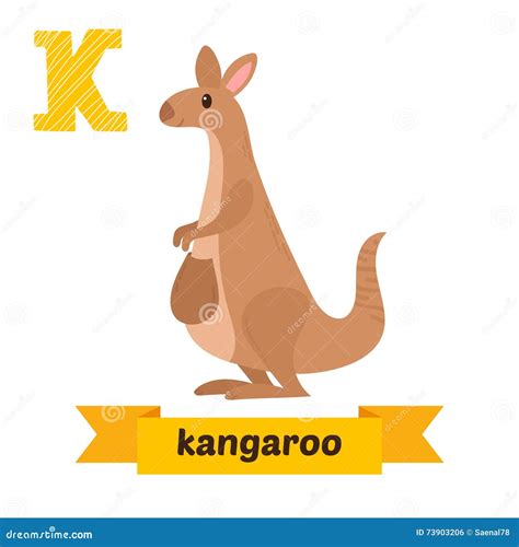 Kangaroo. K Letter. Cute Children Animal Alphabet in Vector Stock ...