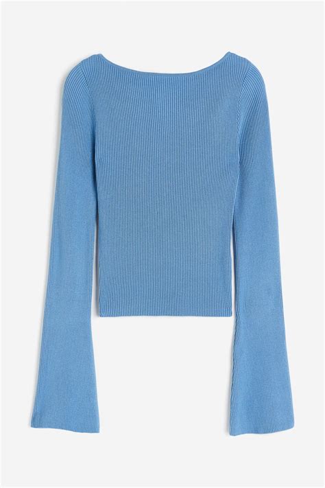 Women's Blue Rib-knit top | H&M IN