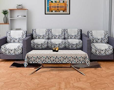 Kuber Industries Sofa Cover | Sofa & Center Table Cover Set | Blue ...