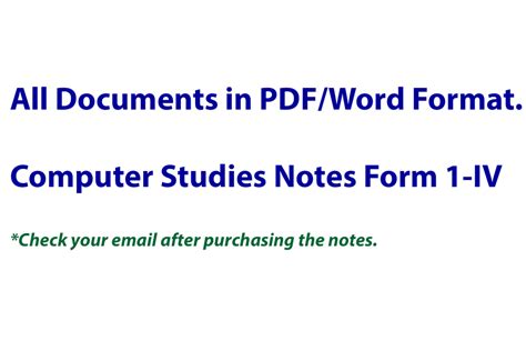 Image result for Computer Notes Form 1 Summarized