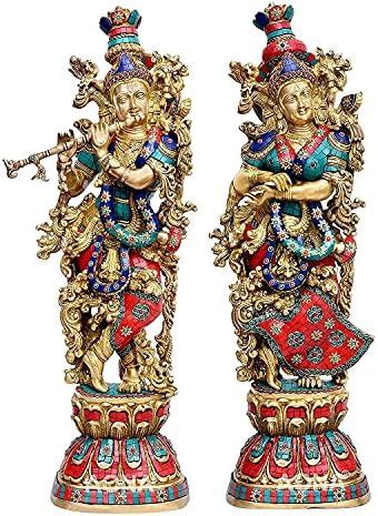 Buy Aone India Poly Resin / Bonded Bronze Radha Krishna Idol, 15 x 3.5 ...
