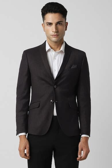 Buy Men Black Textured Super Slim Fit Party Blazer Online - 925725 ...