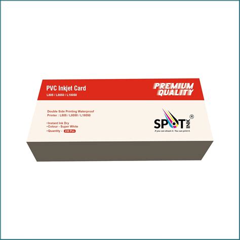 SPOTINK Super White Plain PVC Id Card Compatible for Epson Inkjet ...