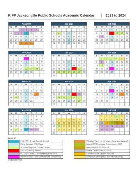 School Calendar | KIPP Jacksonville Public Schools