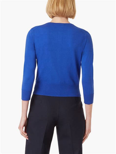 Hobbs Paula 3/4 Length Sleeve Cardigan, Cobalt Blue