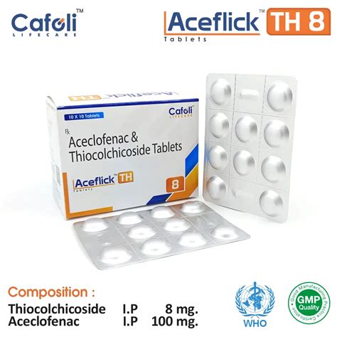 Aceflick TH8 Tablet (Aceclofenac 100mg + Thiocolchicoside 8mg)