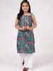 Buy Kids Blue Printed Cotton Straight Kurta With Palazzos Online at Rs ...