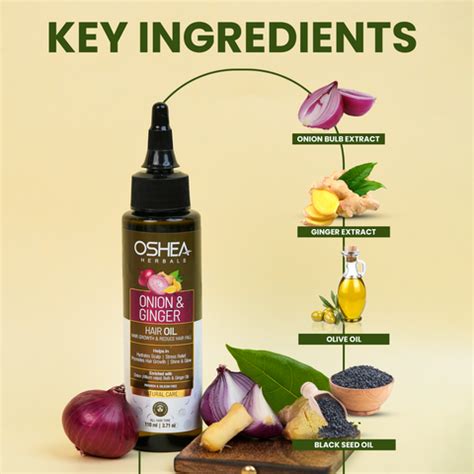 Buy Onion And Ginger Hair Oil | For Natural Hair Growth – Oshea Herbals