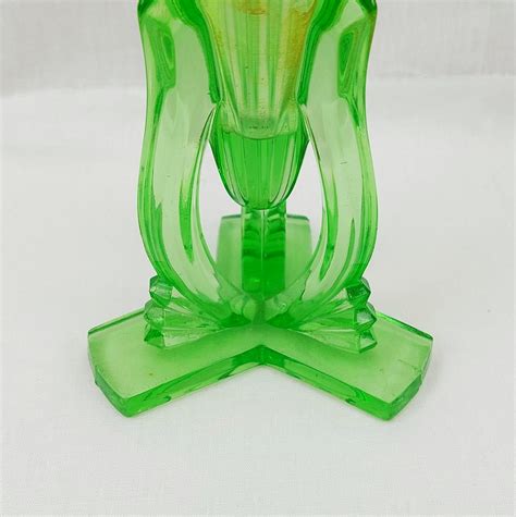 1930s Art Deco Uranium Glass Vase - Sally Antiques
