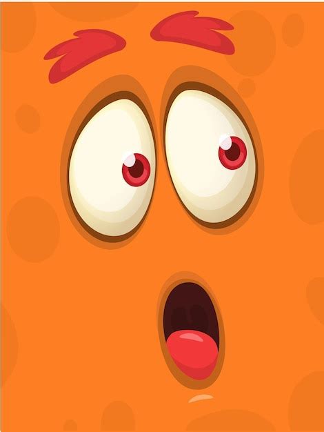 Funny cartoon monster face illustration of cute and happy monster ...