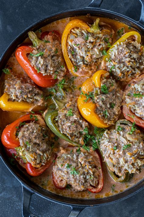 Ground Beef Stuffed Peppers - Momsdish