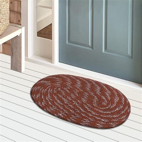 Buy Kuber Industries Cotton Oval Door Mat for Porch/Kitchen/Bathroom ...