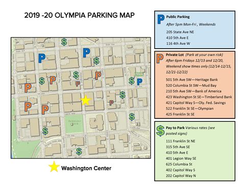 2019 20 Olympia Parking Map - The Washington Center for the Performing Arts