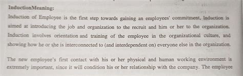 Induction Meaning - Human Resources Management - Studocu