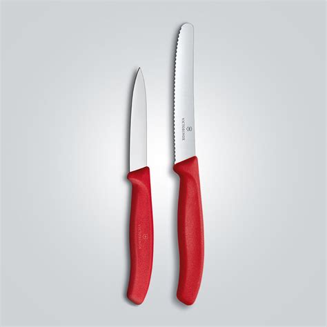 Victorinox, Swiss Made Kitchen Knife Set of Two - Red colour (10cm & 11cm)