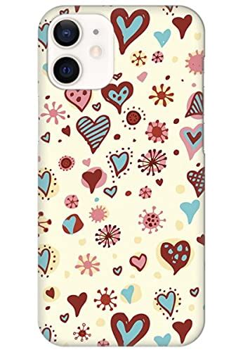 Brown & Blue Doodled Hearts Printed Back Cover Phone Case for Apple ...
