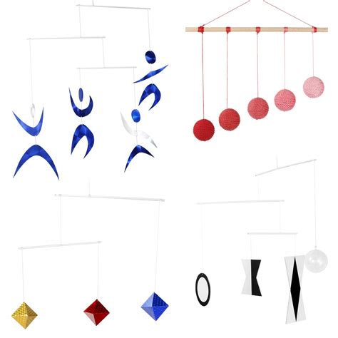 Buy Hand Made Set of 4 x Montessori Mobiles - Munari, Red Gobbi ...