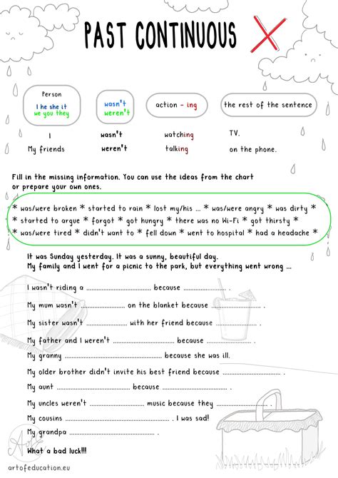 Past Continuous – negative statement. English worksheet for students ...