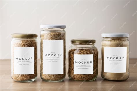 Premium PSD | Food glass jar mockup design