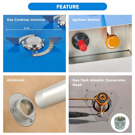 Camping Kitchen Box With Stove & Storage Suitcase & Folding Table, 3 in ...