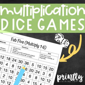 Multiplication Fact Fluency Dice Games by printly teaching tools