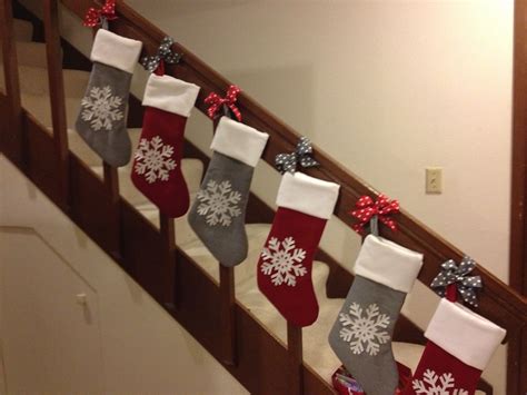 Fun way to hang our stockings down the banister! | Hanging stockings ...
