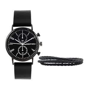 Joker & Witch Faux Leather Doc Black Men's Analogue Watch Bracelet ...