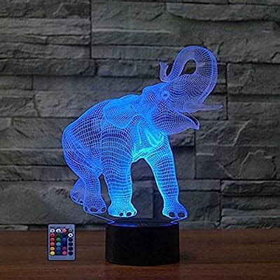 Buy 3D Elephant Night Light USB Powered Remote Control Touch Switch ...