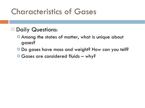 Characteristics Of Gases | PPT