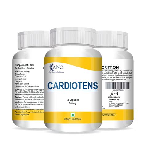 ANC CARDIOTENS with Arjuna Extract & Moringa Extract Heart Health ...
