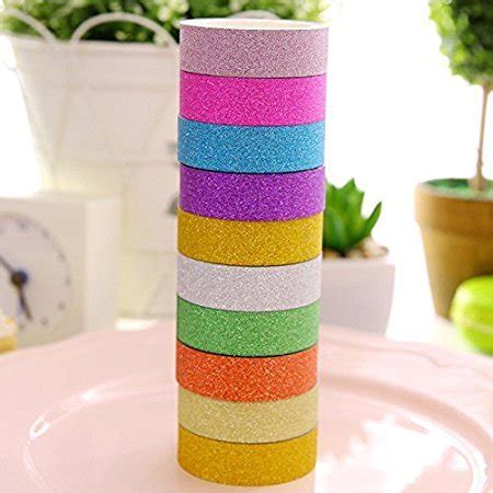 Pindia Set Of 10Pc (1.5cm) Multicolor Sparkled Craft Tape Shimmer ...