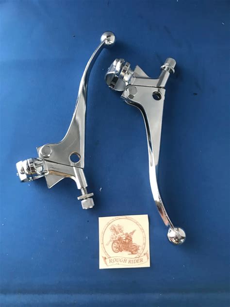 Rough Rider British 7/8 Chrome Lever Set for BSA Triumph Norton India ...