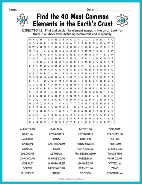 Element Word Search Help