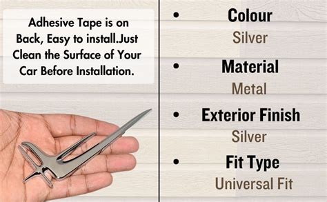 VRT Stylish Bodyside Emblem Sticker for All Cars, Metal (Silver) Size ...
