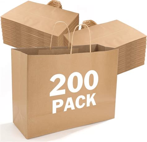 Amazon.com: XPCARE 200Pack Large Paper Gift Bags with Handles Bulk ...