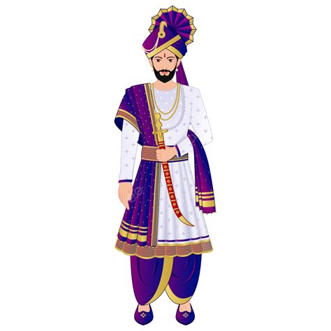 Indian Wedding Groom Standing With Traditional Peshwa Dress, Wedding ...