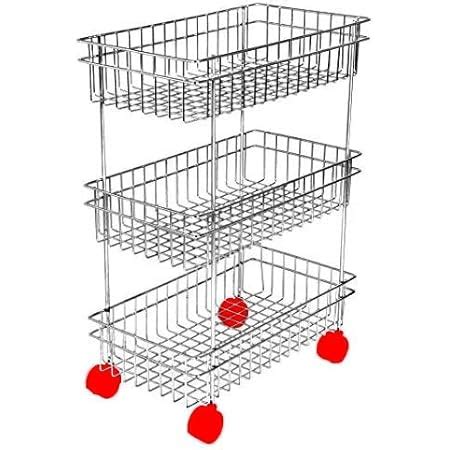 Swadhin Stainless Steel 3 Layer Fruit and Vegetable Stand/Basket ...