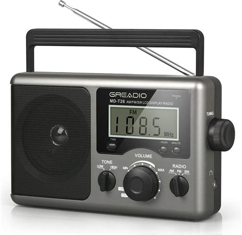 Amazon.com: Portable AM FM SW Radio with Bluetooth Speaker, LCD Display, Time, Operated by ...