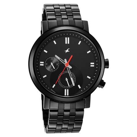 Buy Online Fastrack Tick Tock Quartz Multifunction Black Dial Metal ...