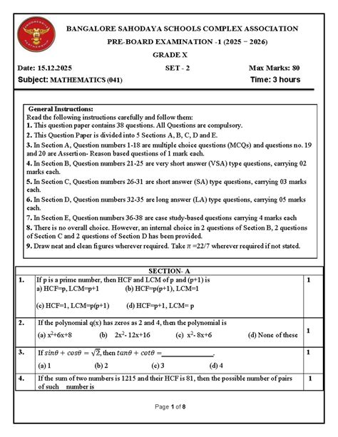 G10 Mathematics Exam Paper SET 2 (2025-2026) - Studocu