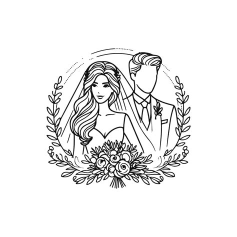 Continuous one line drawing of a wedding couple vector illustration ...