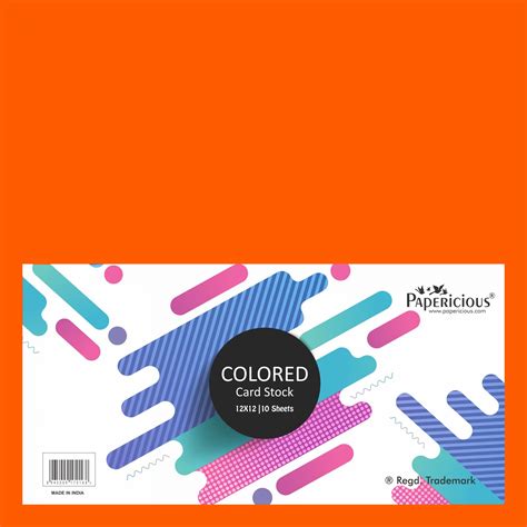 PAPERICIOUS - Burnt Orange - 250GSM Colored Cardstock 12x12 inch / 10