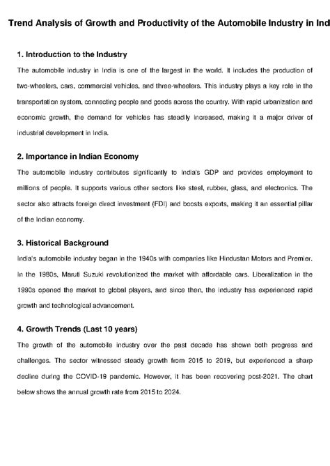 Automobile Industry in India: Trend Analysis & Growth Insights - Studocu