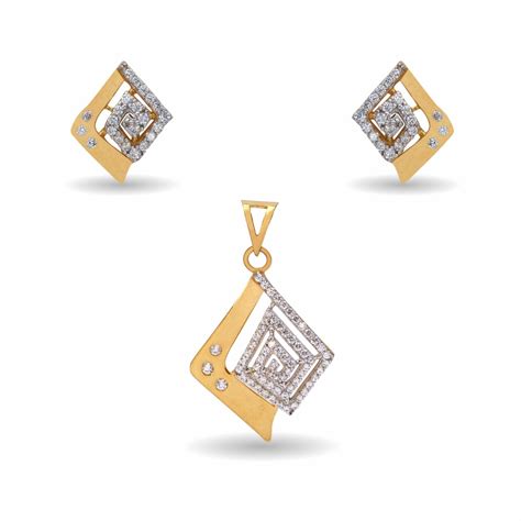 Buy quality 22k Gold CZ Pendant Set in Rajkot